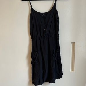 Black silk Talula Babaton dress from Aritzia